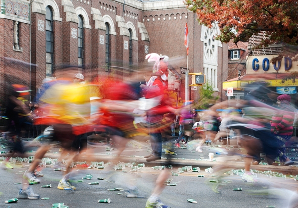 Blurred runners